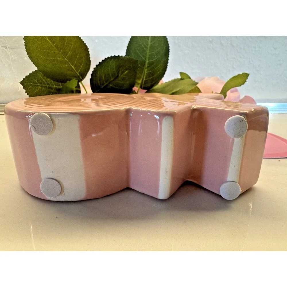 Valentine's XO Ceramic Vase with artificial pink roses